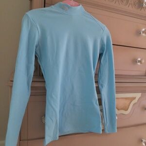 UNDER ARMOUR Mock Neck COLD GEAR LONG SLEEVE Base Layer | Light Blue Small